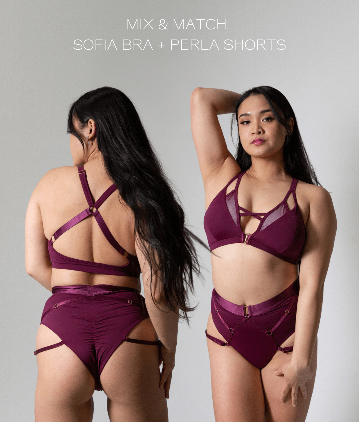 Tatiana Active – Mix &#038; Match – Sofia Bra Wine with Perla Shorts Wine