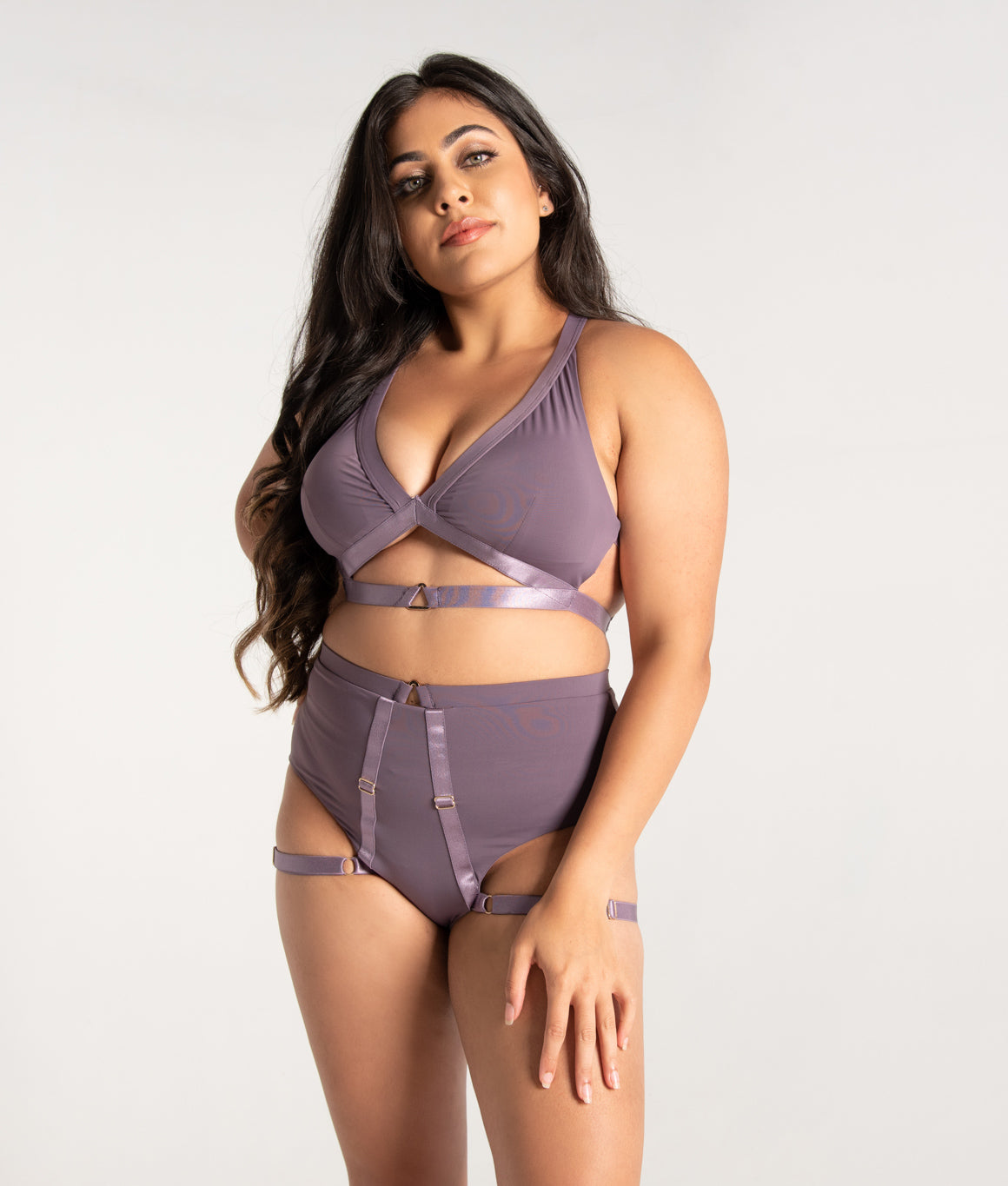 Tatiana Active - Tokio Mauve Strappy Garter Pole Wear Set-1242