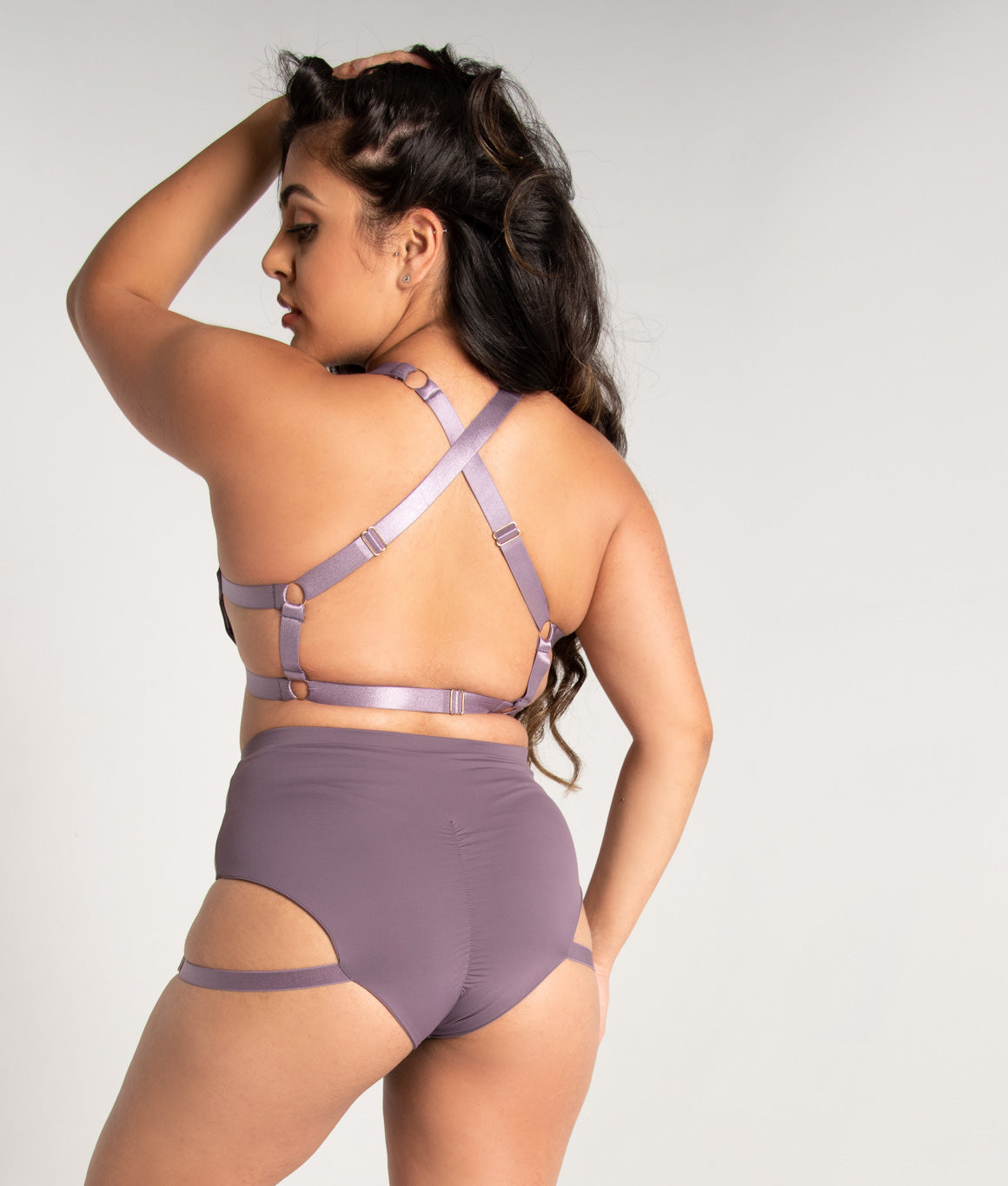 Tatiana Active - Tokio Mauve Strappy Garter Pole Wear Set-1295