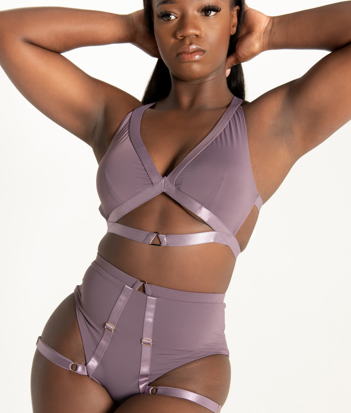 Tatiana Active - Tokio Mauve Strappy Garter Pole Wear Set-7914