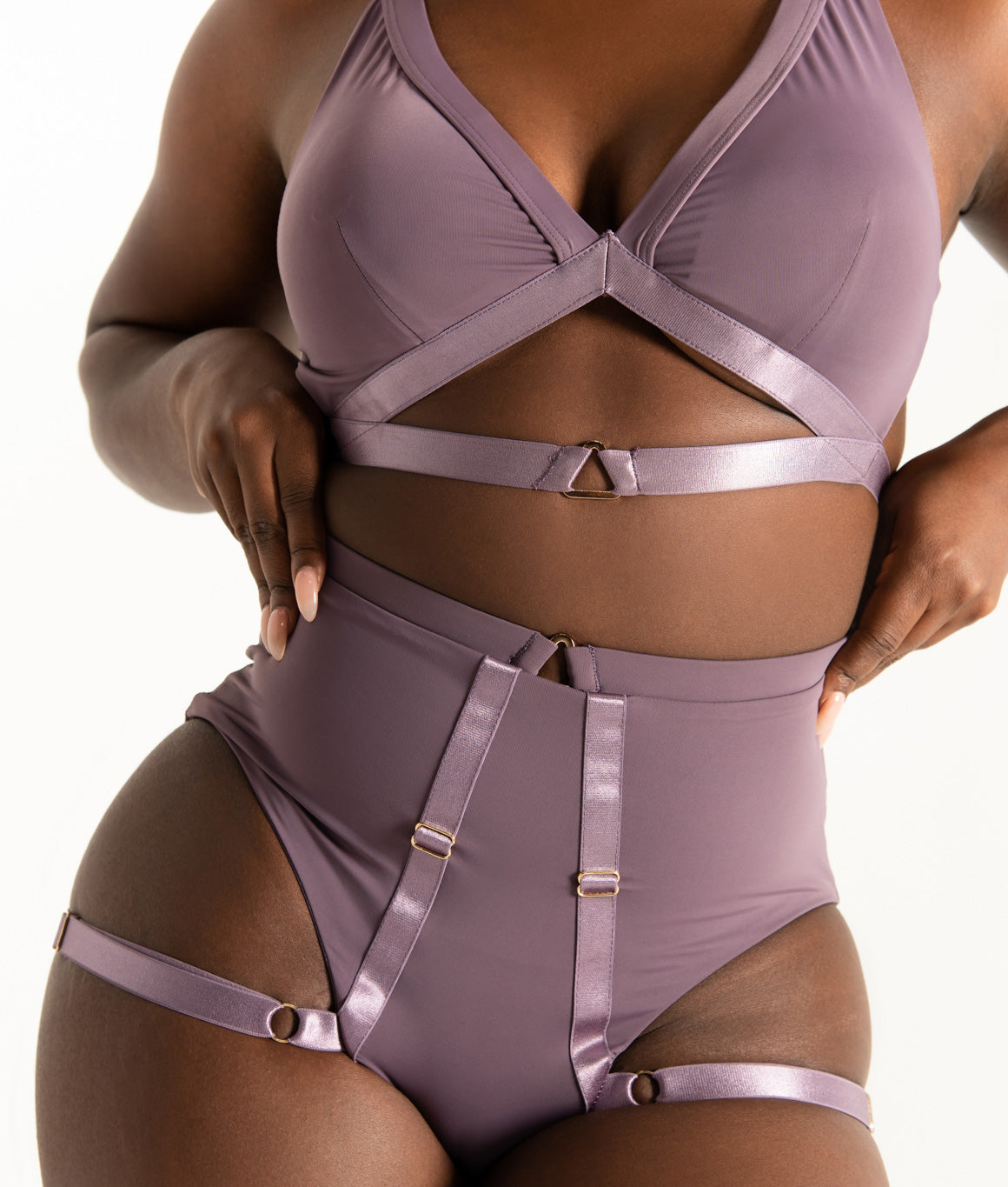 Tatiana Active - Tokio Mauve Strappy Garter Pole Wear Set-7933