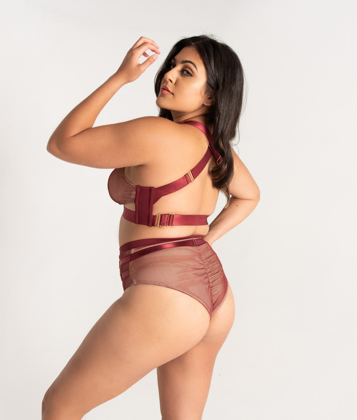 Tatiana Active - Yuki Burgundy Mesh Pole Wear Set-0523